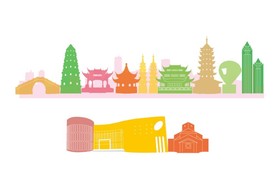 江苏建筑物线条 素描 线稿