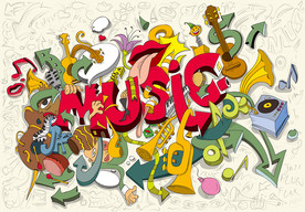 音乐涂鸦背景墙