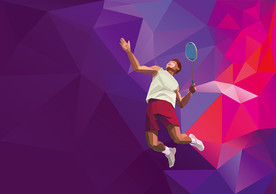 羽毛球体育运动抽象插画