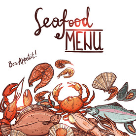 海鲜美食矢量设计素材
