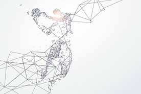 篮球运动创意线条矢量人物设计