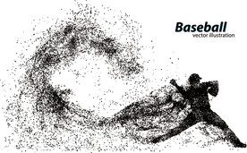 橄榄球创意粒子矢量人物设计