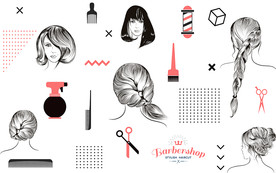 美容美发简约工装背景墙