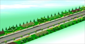 道路绿化效果图
