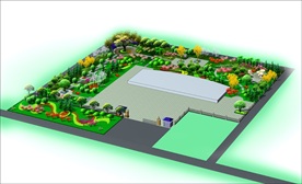 办公区绿化效果图