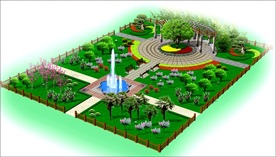 小游园绿化效果图