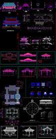 古建寺庙宝殿塔cad施工图