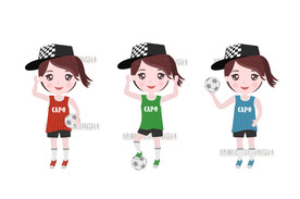 足球宝贝 酷女孩卡通