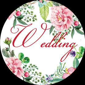 森系水彩花卉婚礼logo