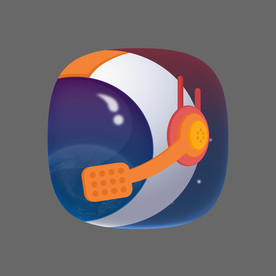 宇航员通话图标分层原创