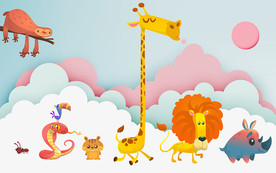 时尚卡通背景墙