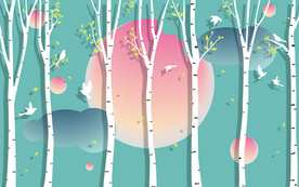 时尚树林北欧背景墙