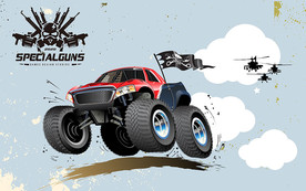 战争越野背景墙