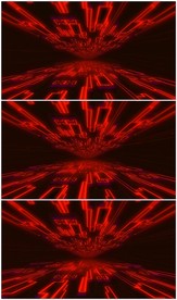 红色科技霓虹隧道穿梭前进