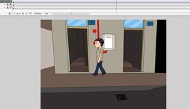 简单人物走路经过厕所7秒