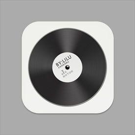 简约黑白唱片机UI