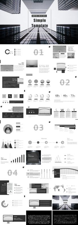 欧美黑白杂志风极简PPT