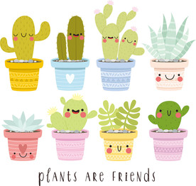 可爱仙人掌矢量设计素材
