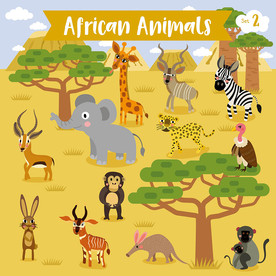 原始动物园矢量设计素材