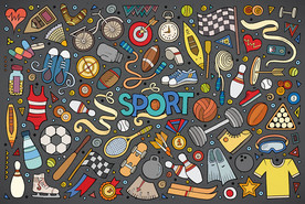 体育运动矢量图标背景墙