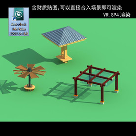 亭 休闲亭 3D木亭