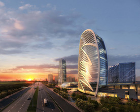 建筑效果图黄昏