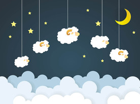 月亮云朵剪纸立体背景墙