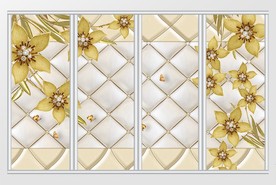 镶钻花朵花蝴蝶移门