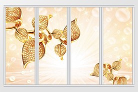 黄金镶钻首饰珠宝金灿灿移门