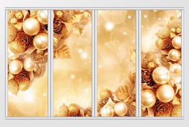 金色闪粉金粉花朵珍珠花朵移门