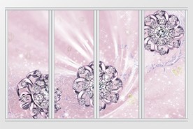 浪漫唯美钻石花朵移门