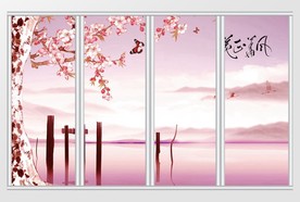 中国风山水移门