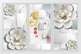 现代简约浮雕花朵移门