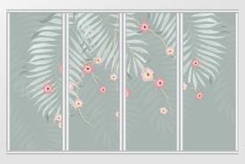 现代简约花卉移门