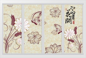 现代简约立体雕花移门