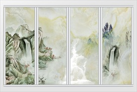 大理石纹秀美山水移门