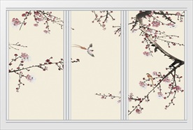 中式梅花背景移门