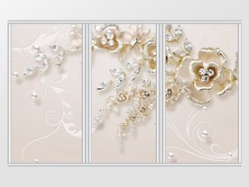 简约大气时尚3D珠宝雕花移门