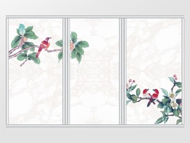 简约花鸟移门