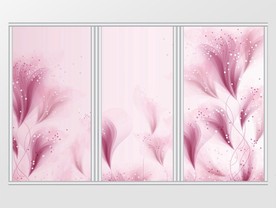 现代简约梦幻粉色花卉移门