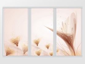 现代简约手绘梦幻浪漫花卉移门