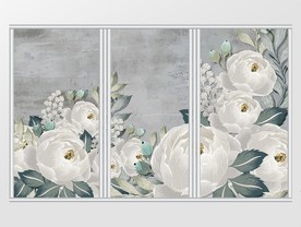 简约梦幻手绘田园花卉移门