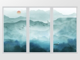 水墨中国风山水移门