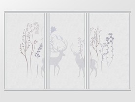 现代简约森林麋鹿移门