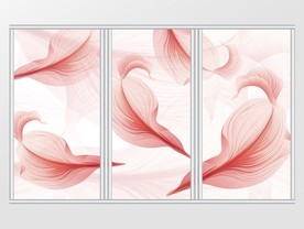现代简约粉色花瓣移门