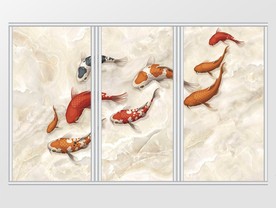 大理石锦鲤花纹移门