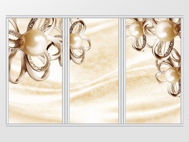 绸缎丝绸背景珍珠钻石珠宝移门