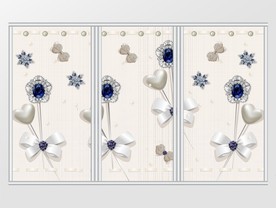 珍珠蕾丝蝴蝶结镶钻花朵移门