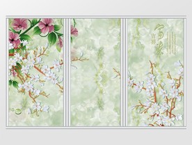 大理石花纹喇叭花梨花移门