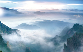 中式山水烟雾装饰画